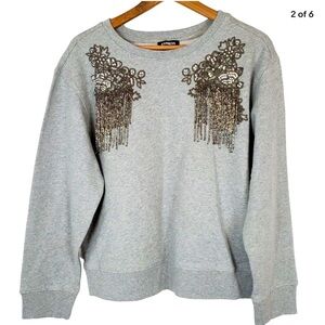 🔹Express -  Gray Beaded Embellished Top🔹